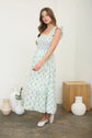 Ruffle Sleeveless Smocked Midi Dress