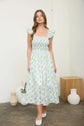 Ruffle Sleeveless Smocked Midi Dress