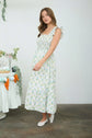 Ruffle Sleeveless Smocked Midi Dress