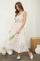 Ruffle Sleeveless Smocked Midi Dress