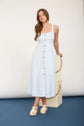 Blue Stripe Sweetheart Button Down Midi