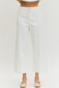 White Ankle Pant with Cuff Hem