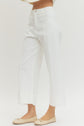 White Ankle Pant with Cuff Hem