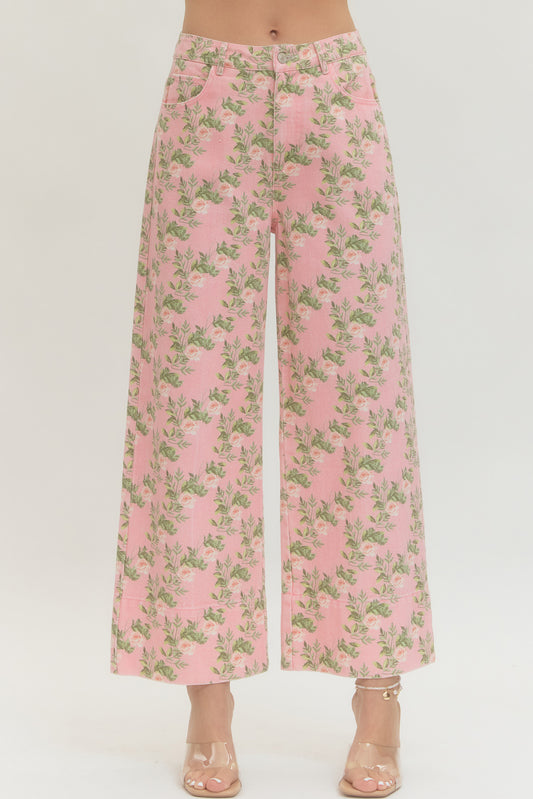 Floral Print Wide Leg Pant