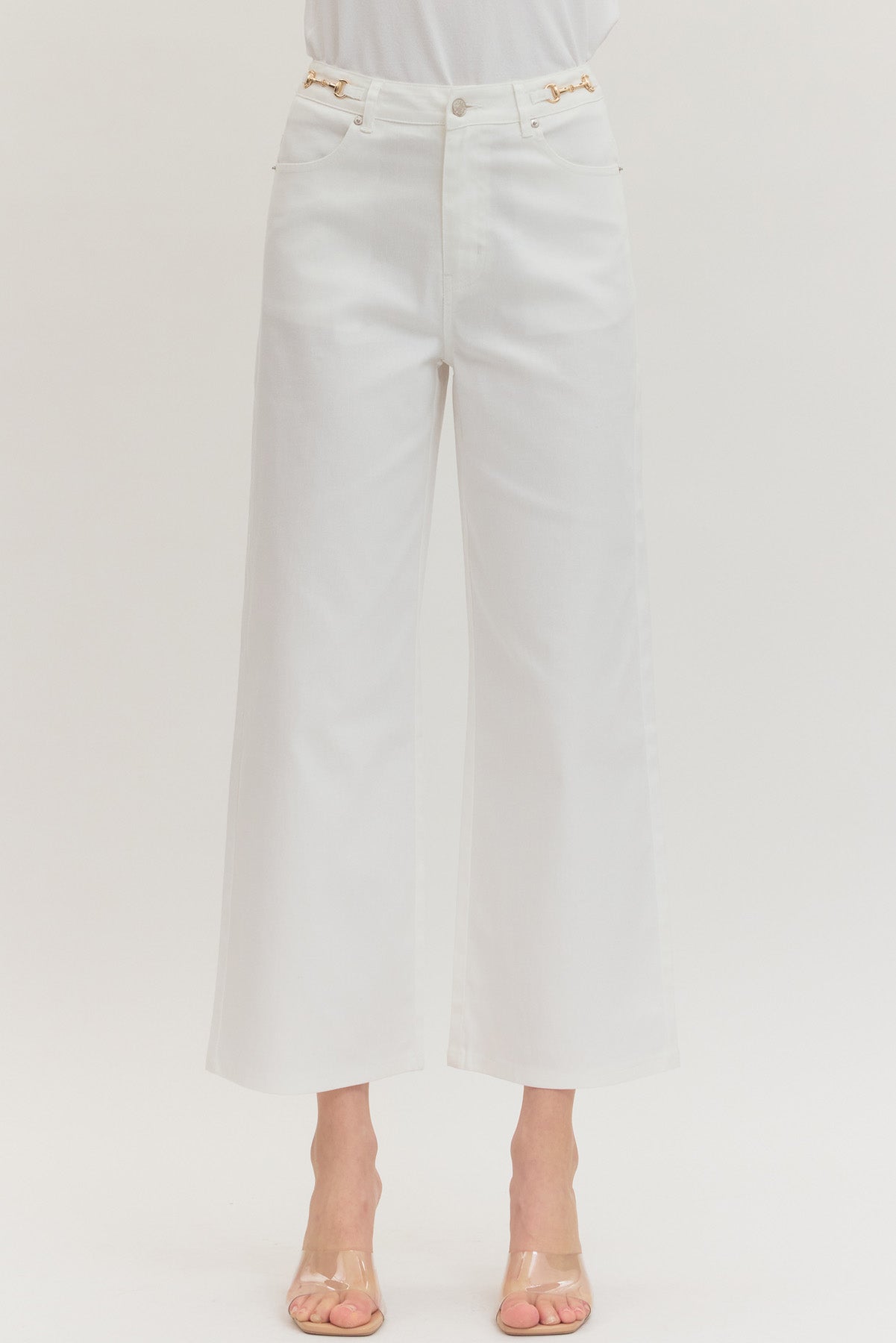 Straight Leg Pant Featuring Horsebit Detail