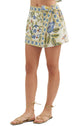 Botanical print wrap front skort