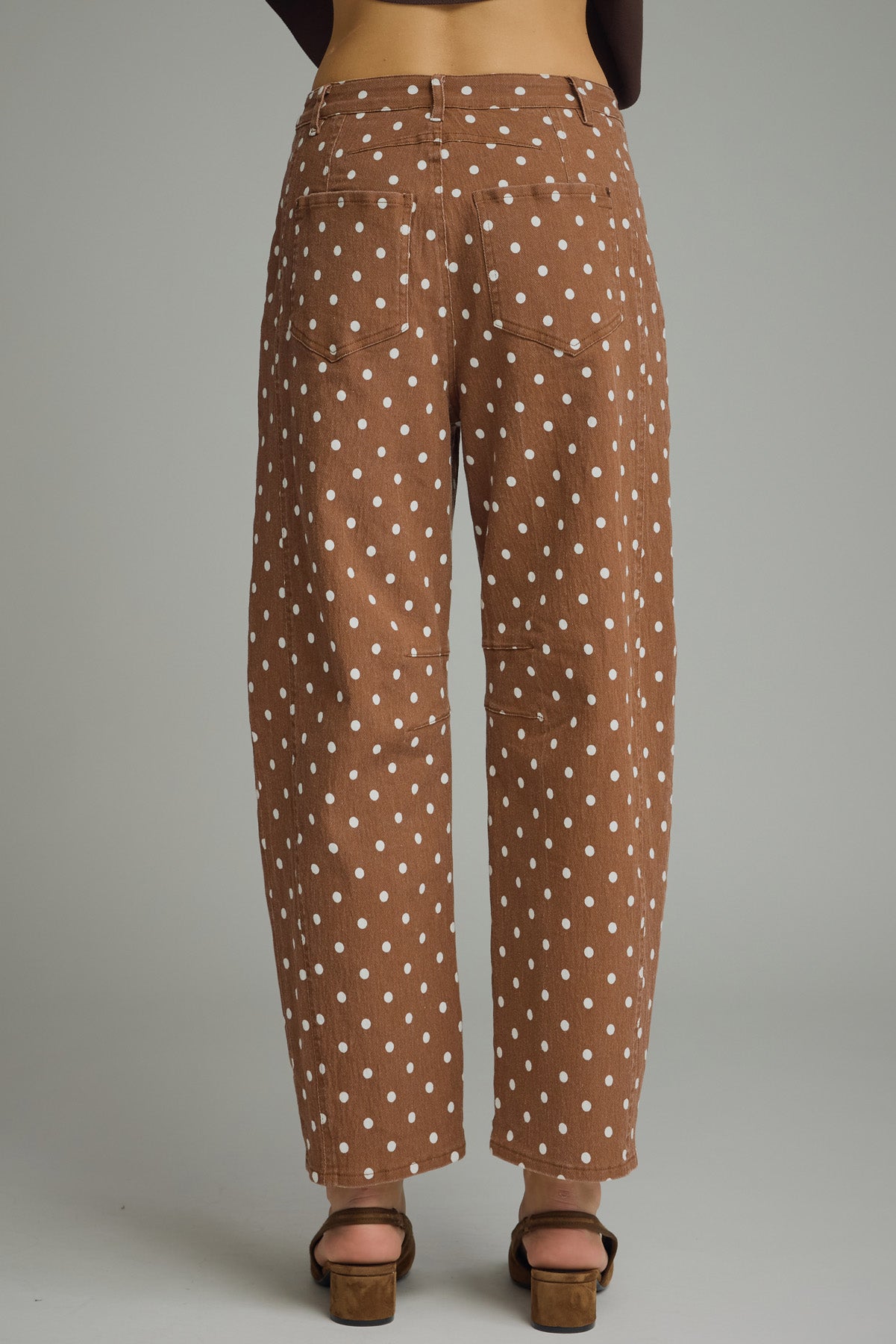 Brown Denim Polka Dot Pant