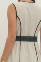 Linen Solid Sleeveless Wrap Style Midi