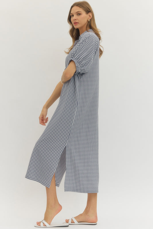 Gingham Shift Maxi Dress