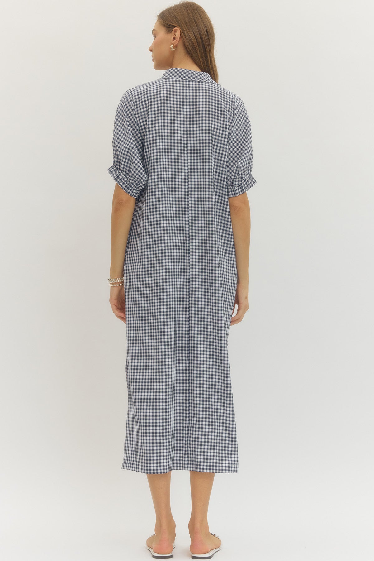 Gingham Shift Maxi Dress