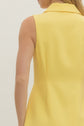 Solid Sleeveless Mini Dress Front Button