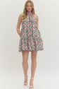 Botanical Print Sleeveless Mini Dress