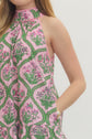 Botanical Print Sleeveless Mini Dress