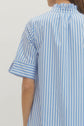 Striped Shirt Midi Dress Button-Front