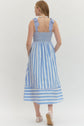 Striped Tie Shoulder Maxi