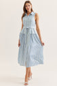 Blue Stripe Sleeveless Dress