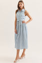 Blue Stripe Sleeveless Dress