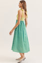 Kiwi Green Striped Midi Dress