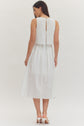 White Sleeveless Midi with Embroidered Detailing