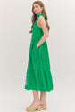 Green Sleeveless Midi Featuring Appliqué Detail
