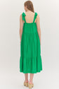 Green Sleeveless Midi Featuring Appliqué Detail