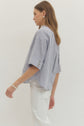 Navy Stripe 3/4 Sleeve Top