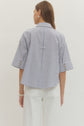 Navy Stripe 3/4 Sleeve Top