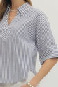 Navy Stripe 3/4 Sleeve Top