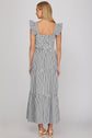 Ruffled Sleeve Square Neck Smocked Maxi