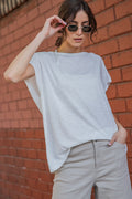 OFF WHITE CVC SLUB OVERSIZED SS TOP image 0