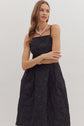 Black Floral Jacquard Sleeveless Midi image 1
