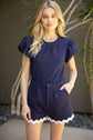 WAVY TRIM HEM DOUBLE POCKET SHORTS image 2