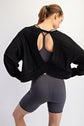 Cotton Slub Open Back Long Sleeve Top image 13
