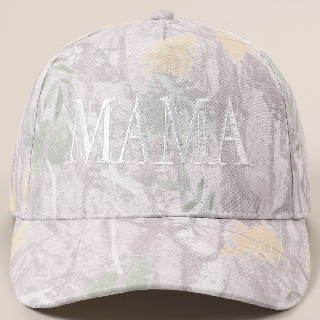 MAMA Letter Embroidery Nature Camo Trucker Hat