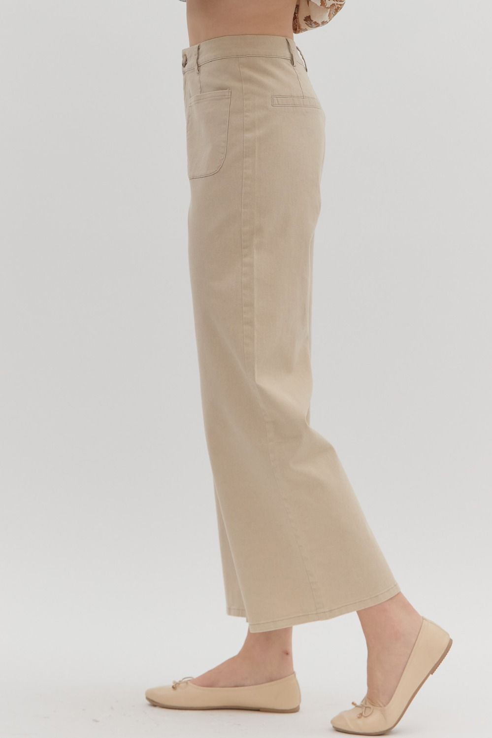 Stone High Waisted, Wide Leg Ankle Pant image 2