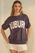 Auburn Acid Washed Short Sleeve Sweatshirt image 0
