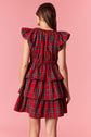Christmas Plaid Mini Dress with Velvet Bow image 5