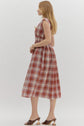 Brick Plaid Zip Up Sleeveless Midi image 4