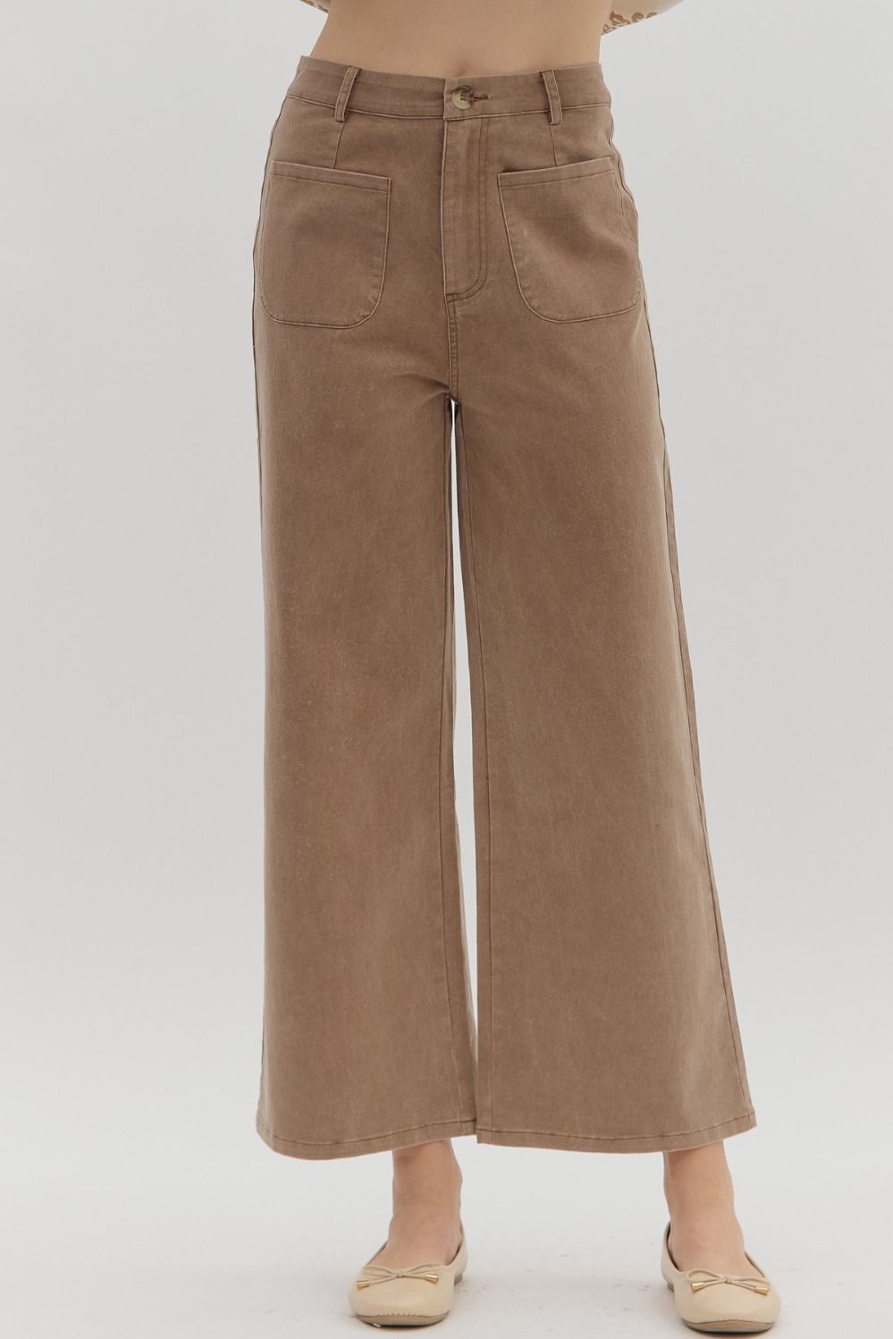 Brown High Waisted Wide Leg Pant image 1
