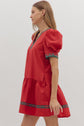 Red Mini with Plaid Vneck Trip image 3