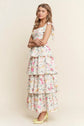 Pink Floral Midi with Tie Strap