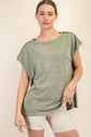 SPRING OLIVE CVC SLUB OVERSIZED SS TOP image 0