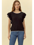 Black top with white trim image 0