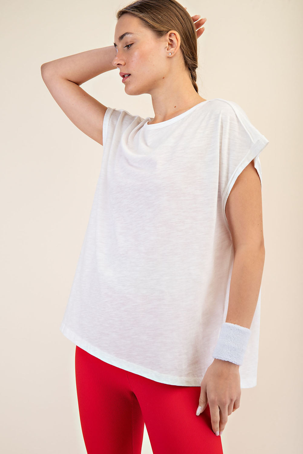 OFF WHITE CVC SLUB OVERSIZED SS TOP image 2