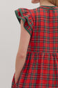 Red Plaid Flutter Sleeve Midi image 5