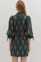 H Green Floral Puff Sleeve Mini Dress image 6