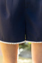 Pearl Trimmed Hem Pleated Shorts image 1