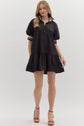 Black Polo Dress With Taupe Band image 1