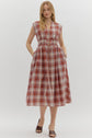 Brick Plaid Zip Up Sleeveless Midi image 0