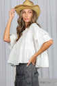 Ruffle Tiered Crew Neck Top